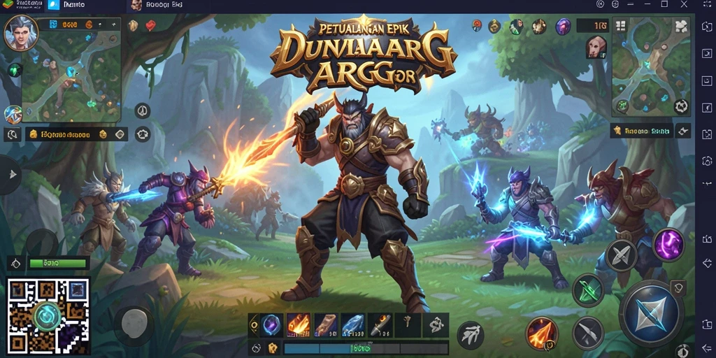 Tampilan gameplay 8QR dengan pertarungan yang menegangkan.
