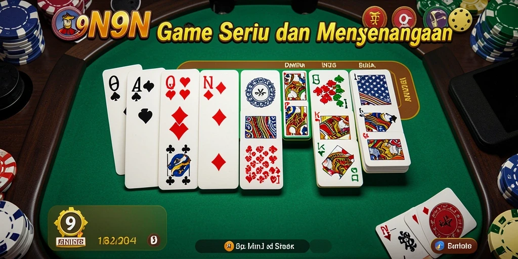 Screenshot gameplay 9N9N yang menampilkan momen seru permainan domino.