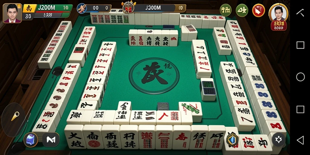 Tampilan gameplay <strong>J200M</strong> yang menawan dalam permainan Mahjong.