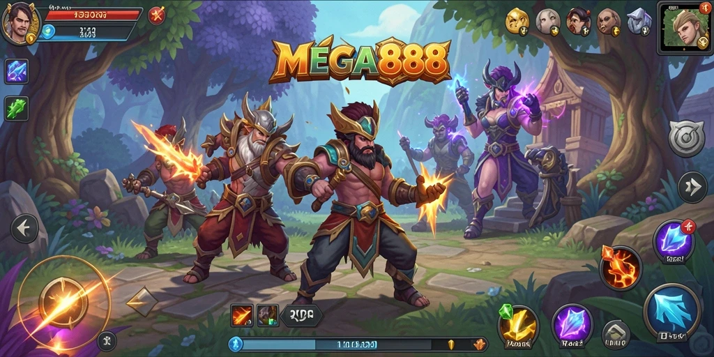 Tampilan gameplay MEGA888 yang seru dan mendebarkan dalam pertempuran RPG.