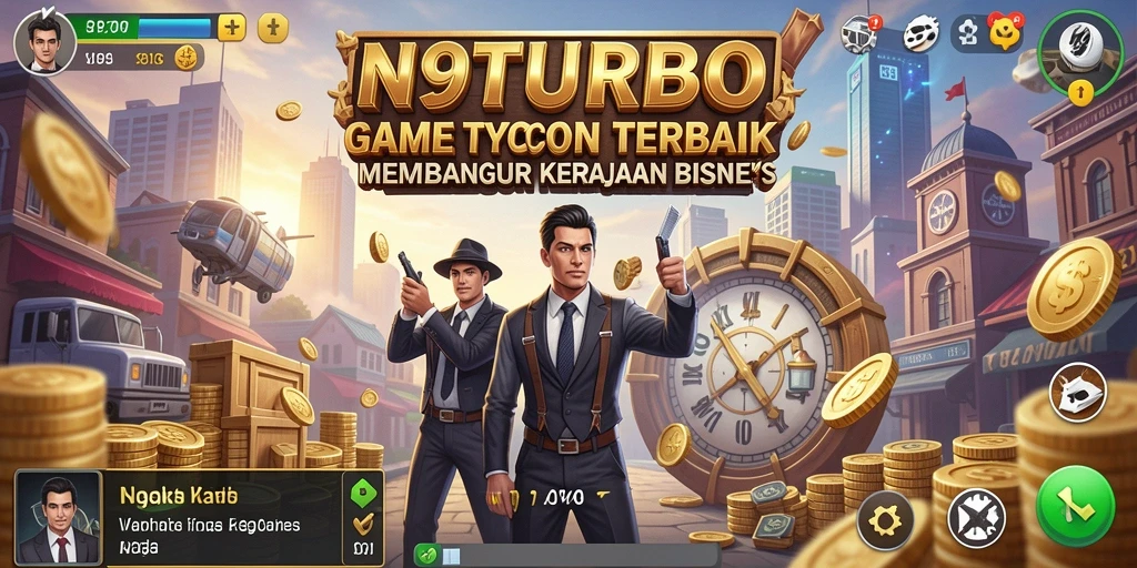 Screenshot N9TURBO menunjukkan keseruan dalam membangun kerajaan bisnis.