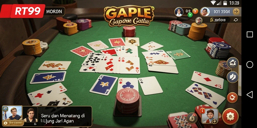 Tampilan gameplay Gaple yang menarik dan kompetitif di RT99.